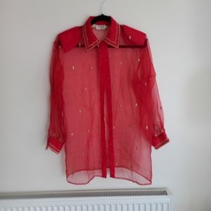 Beautiful Red Dress long Sleeve Top